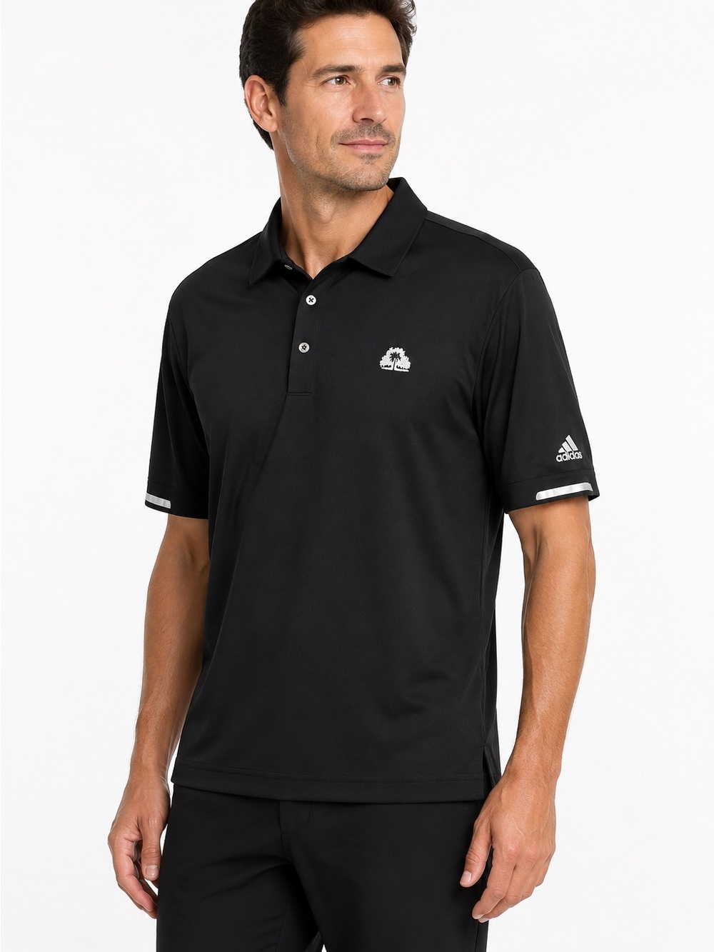 Adidas May River Golf Club Mens XL Black Climacill Performance Polo Reflective